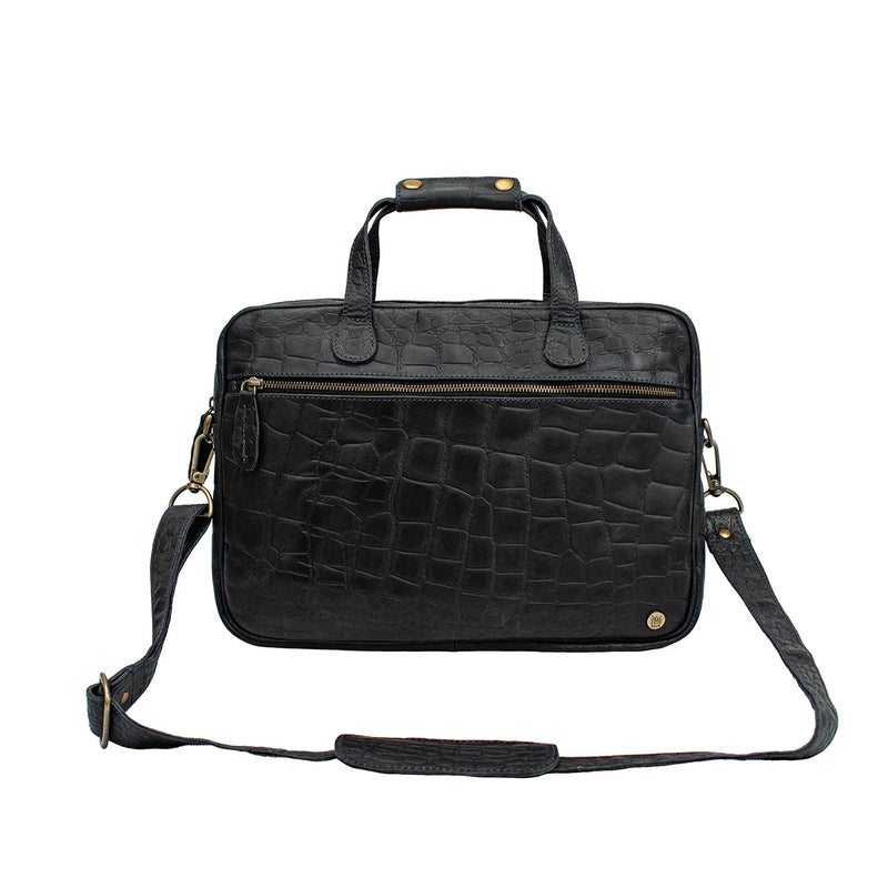 Croc Print Leather Briefcase | Leather Briefcase | Leather