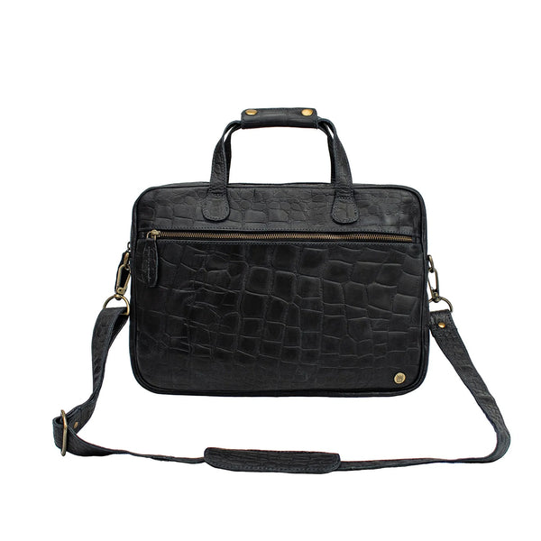Croc Print Leather Briefcase | Leather Briefcase | Leather