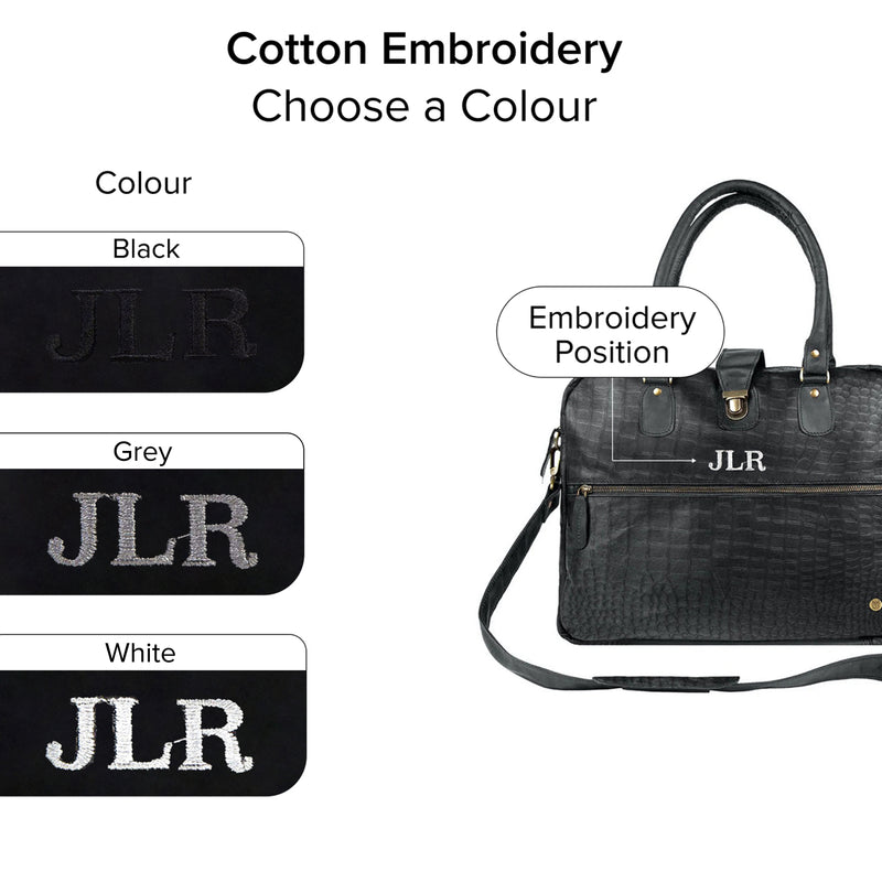 Croc Print Leather Briefcase | Leather Briefcase | Leather