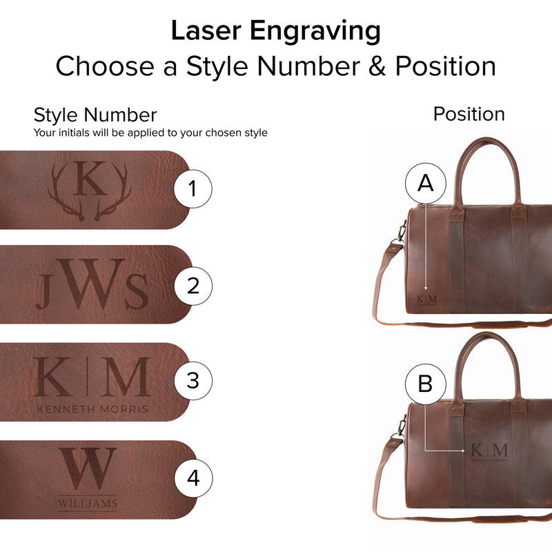 Small Leather Weekend Holdall | Small Weekender Bag | Leather