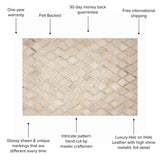 Cream & Gold Morroccan Style Geometric Rug