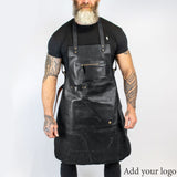 Logo Branded Apron (cross-back black)