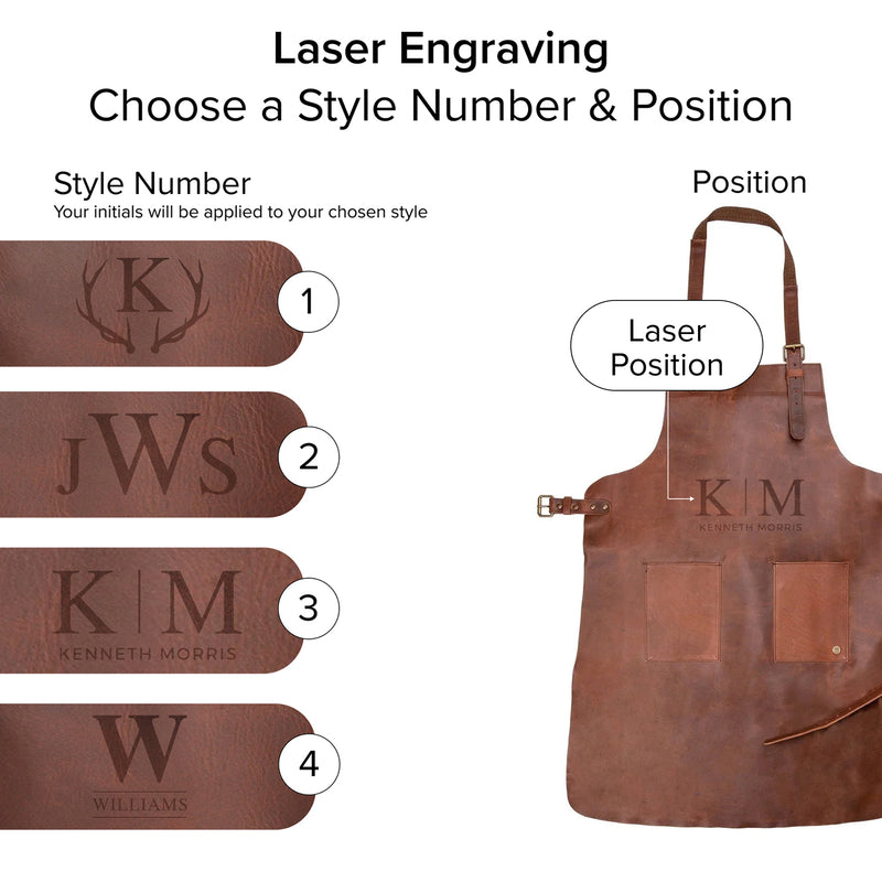 Double-Pocket Brown Leather Apron | Full Grain Leather Apron for