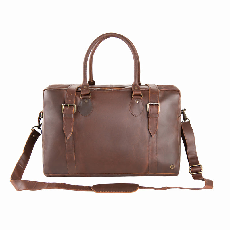 Brown Full Grain Leather Doctors Bag | Leather Weekender Bag