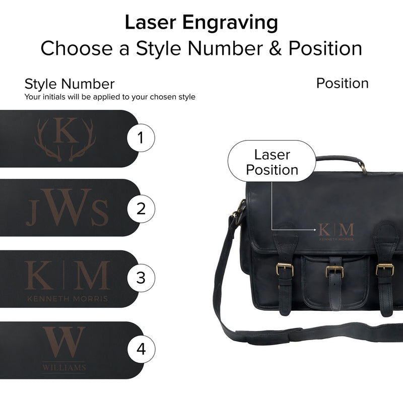 Black Leather Satchel | 15