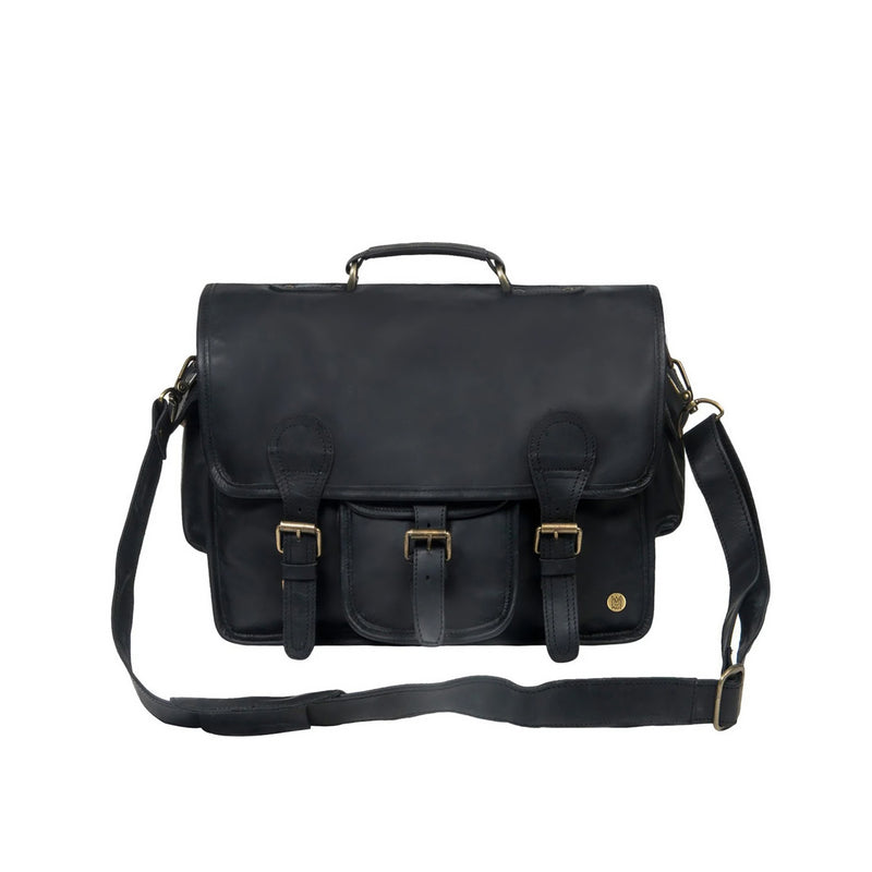 Black Leather Satchel | 15