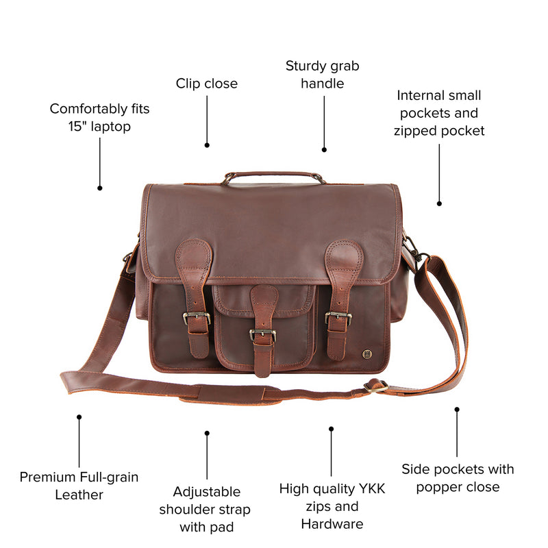 Brown Leather Satchel | 15
