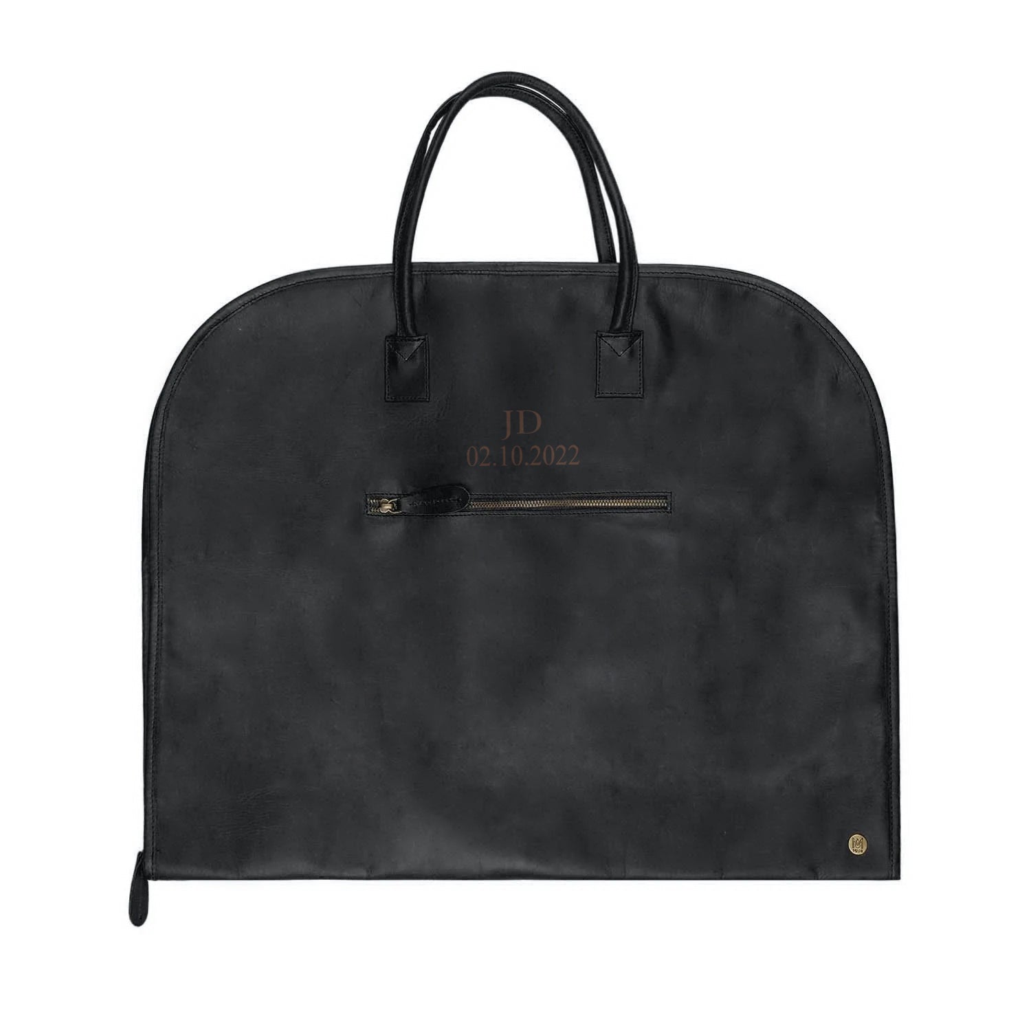 3rd Anniversary Personalised Brown Leather Suit Carrier | Full