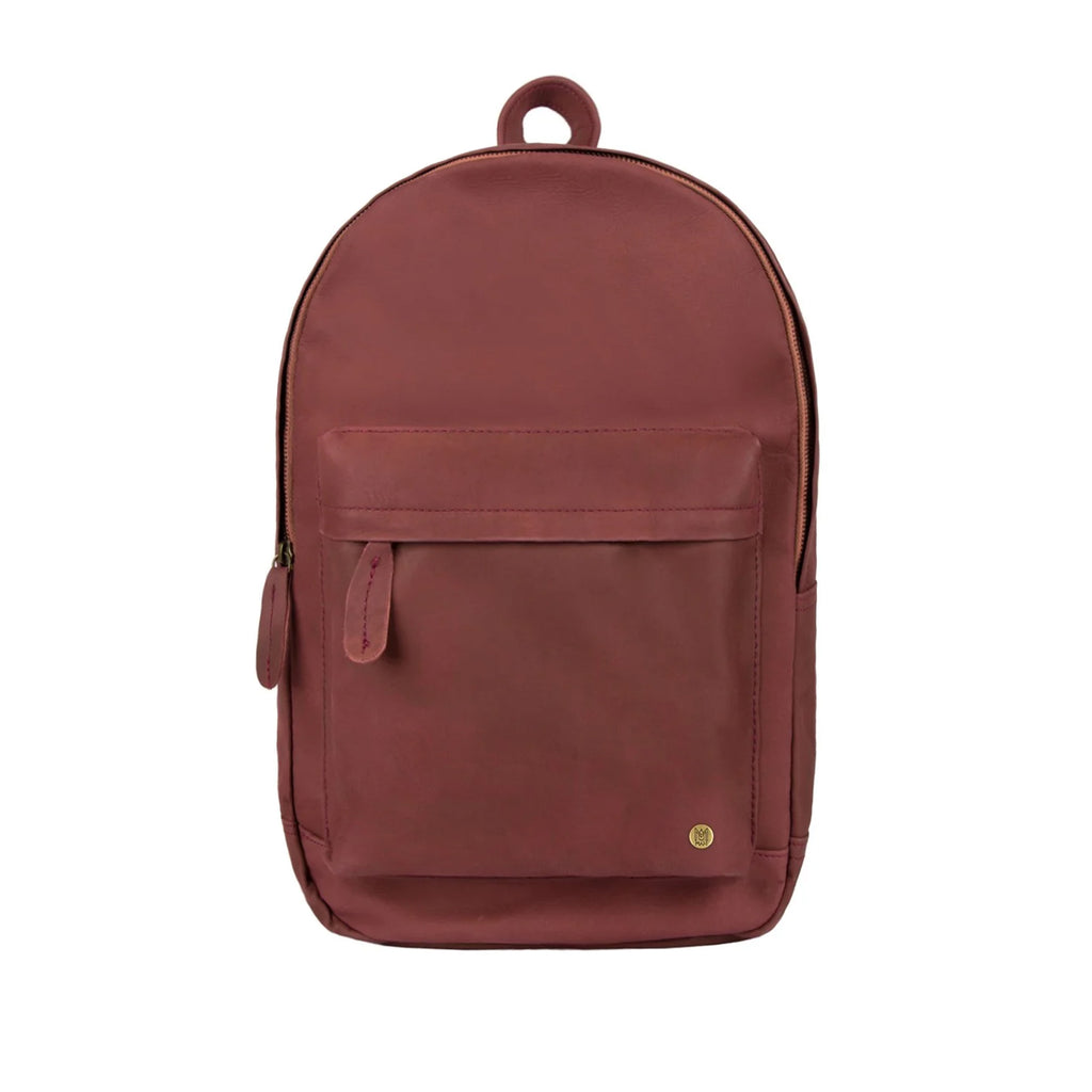 burgandy leather rectangular backpack Vintage Maroon Leather Backpack For Men- For Work, School or Leisure, Not Personalized