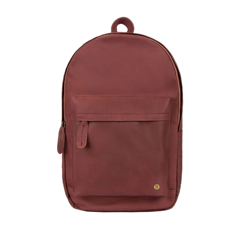 Vintage Maroon Leather Backpack For Men- For Work, School or Leisure, Not Personalized