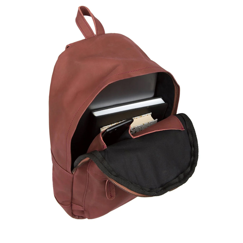 burgandy leather rectangular backpack Burgundy Croc-Embossed Bucklesbury Italian for Business, Travel & Equipment The main compartment is spacious enough to fit a laptop Vintage Maroon Leather Backpack For