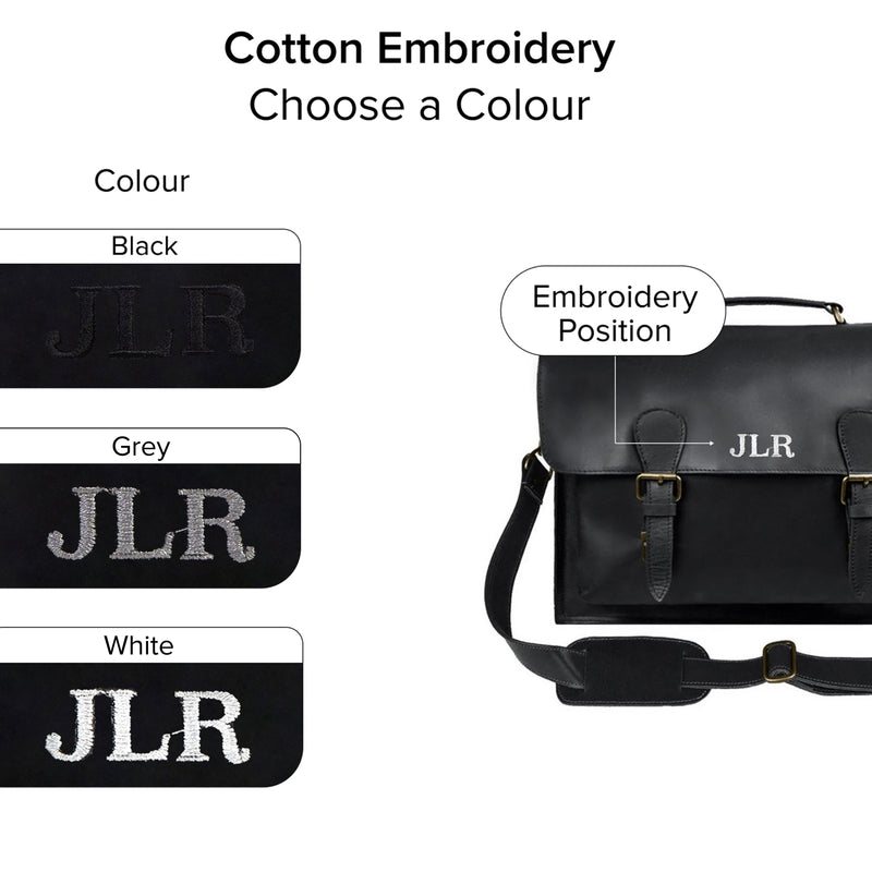 Black Leather Messenger Bag | Leather Satchel | Leather Messenger