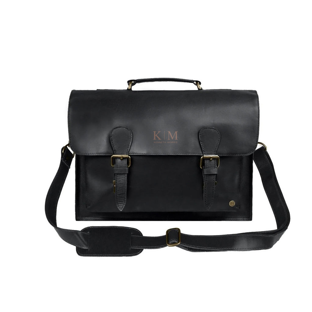 Laser Personalized Leather Messenger | Custom Laser Monogram Full