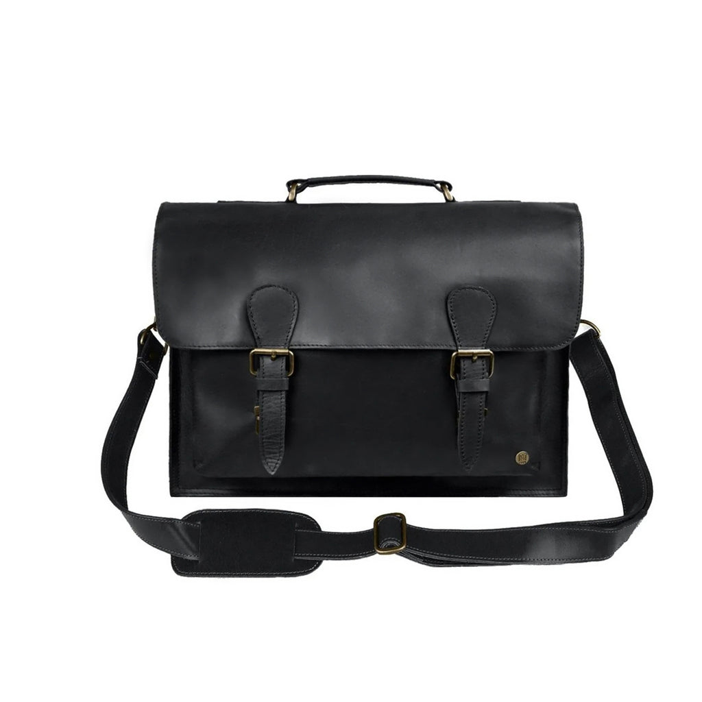 black leather backpack messenger bag Full-Grain | Mateo Leather | Charcoal | Women's Made in the USA using full The Messenger - Not Personalized