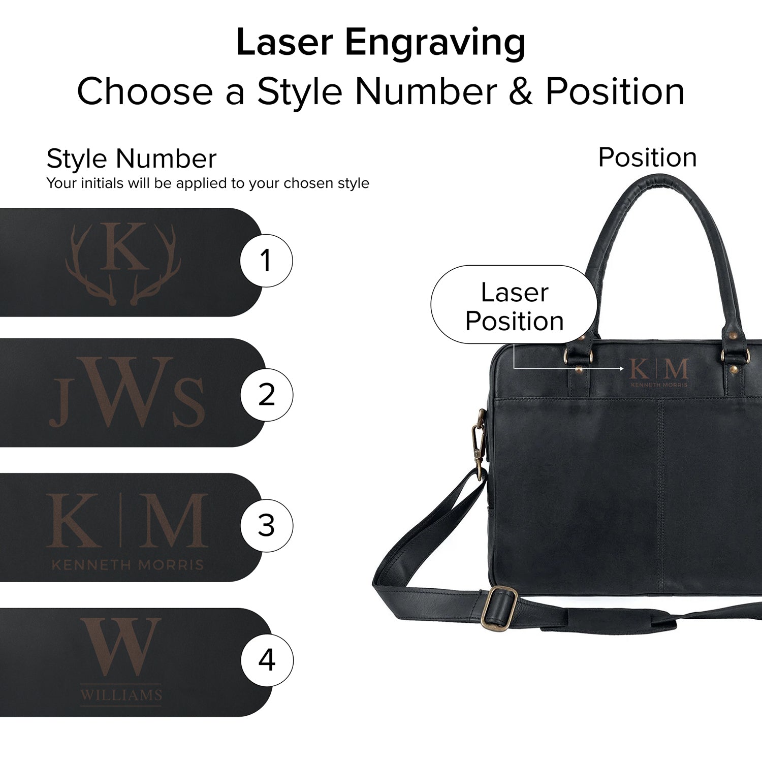 Black Leather Briefcase | Leather Messenger Bag | Leather