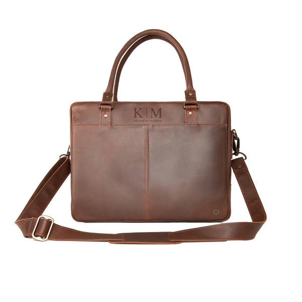 Laser Personalized Leather Laptop Bag