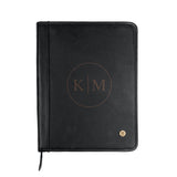 Laser Personalized Black Leather Portfolio