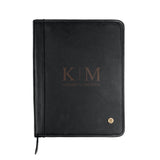 Laser Personalized Black Leather Portfolio