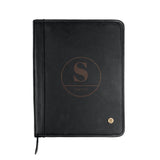 Laser Personalized Black Leather Portfolio
