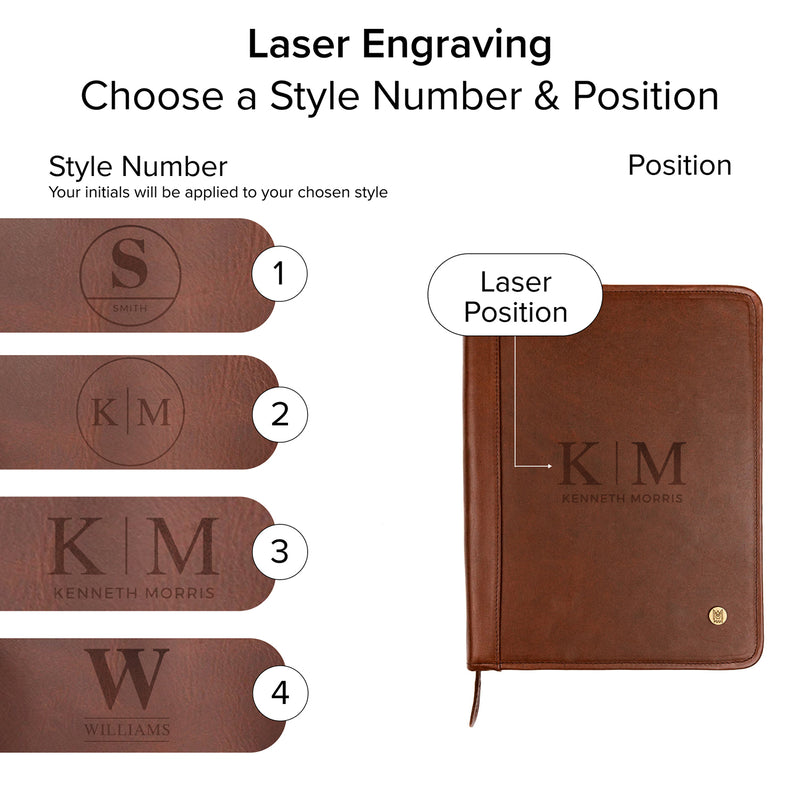 Brown Leather Portfolio | Personalized A4 Document Holder for