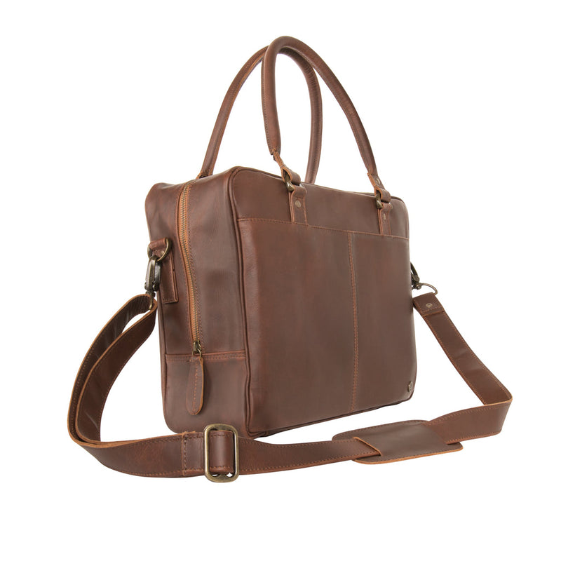 Laser Personalized Leather Laptop Bag - Main Image