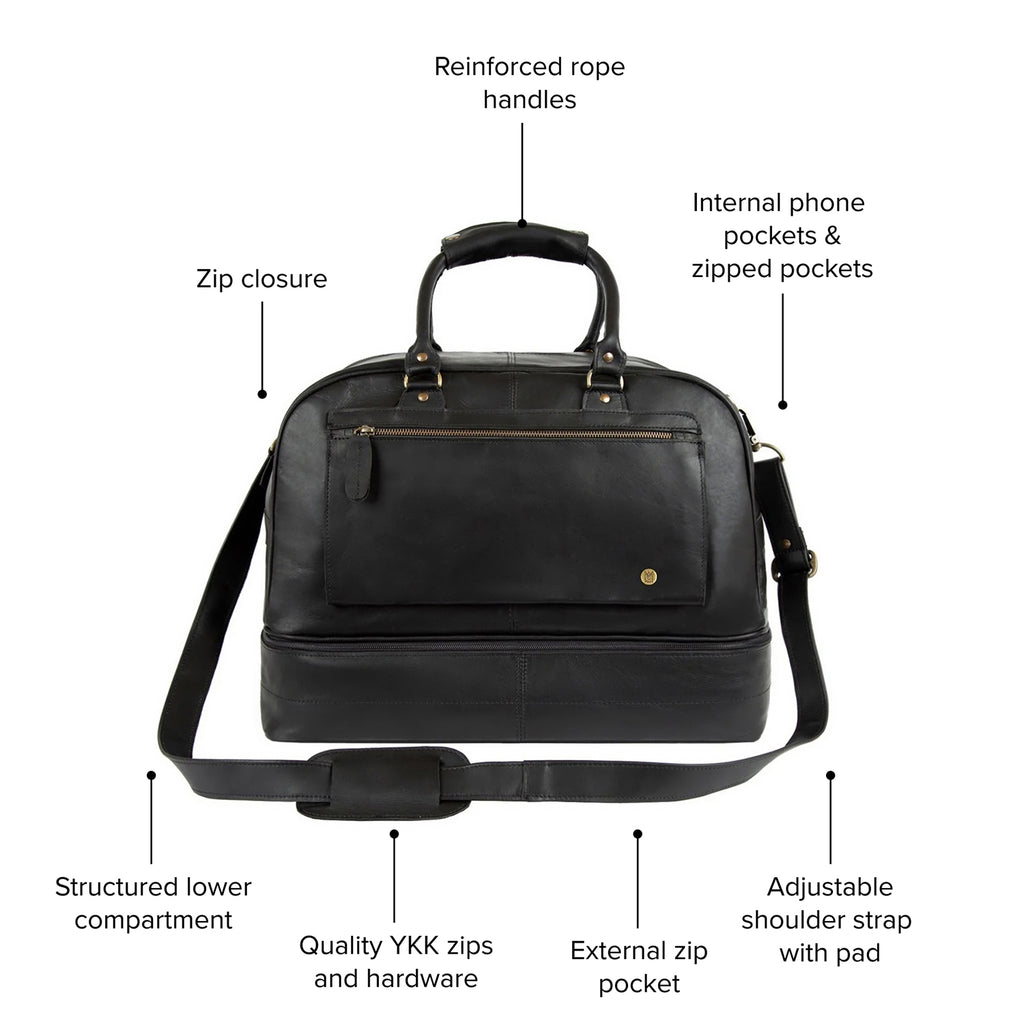 Leather Weekender Bag | Leather Overnight Bag | Overnight Bags For Men