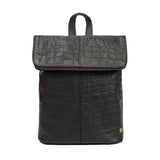 Classic Black Crocodile-Embossed Leather Side