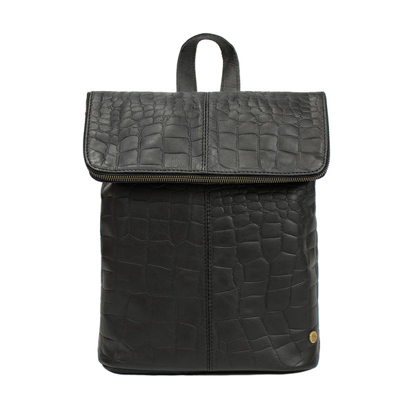 Croc Print Leather Backpack | Leather Backpack For Women