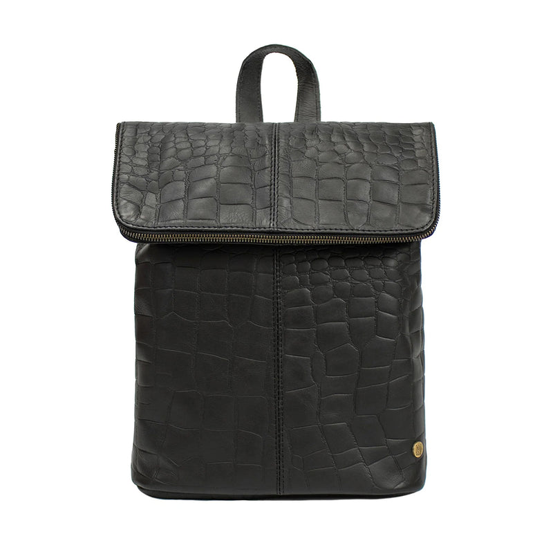 Croc Print Leather Backpack | Leather Backpack For Women | 15