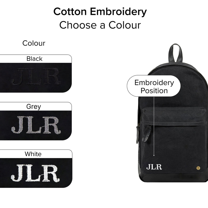 Black Canvas + Leather Backpack For School, College- Back to School – MAHI  Leather