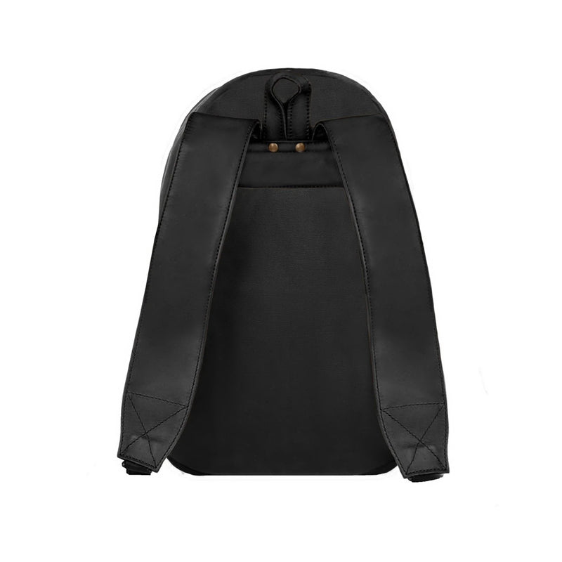 Black Canvas + Leather Backpack For School, College- Back to School MAHI Leather Black Canvas + Leather Backpack For School, College- Back to School MAHI Leather