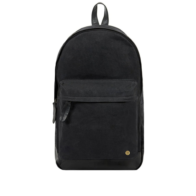 Black Canvas + Leather Backpack For School, College- Back to School, Not Personalized Black Canvas + Leather Backpack For School, College- Back to School, Not Personalized