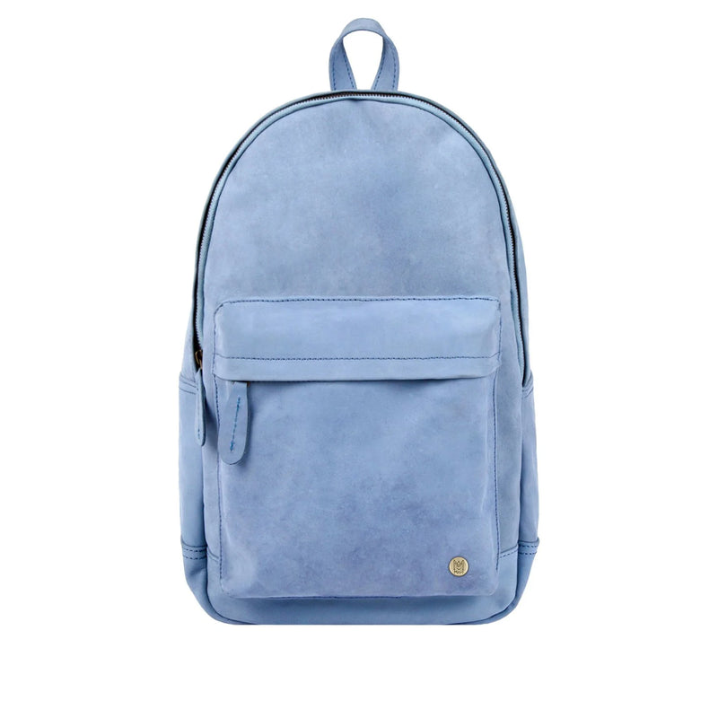 blue backpack leather straps Blue Suede Leather Backpack for Work or College