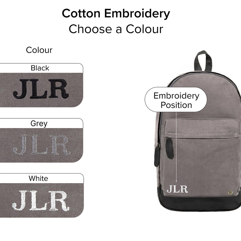 day and mood grey leather backpack Grey Canvas & Black Leather Backpack For Professionals |Back to School – MAHI Leather