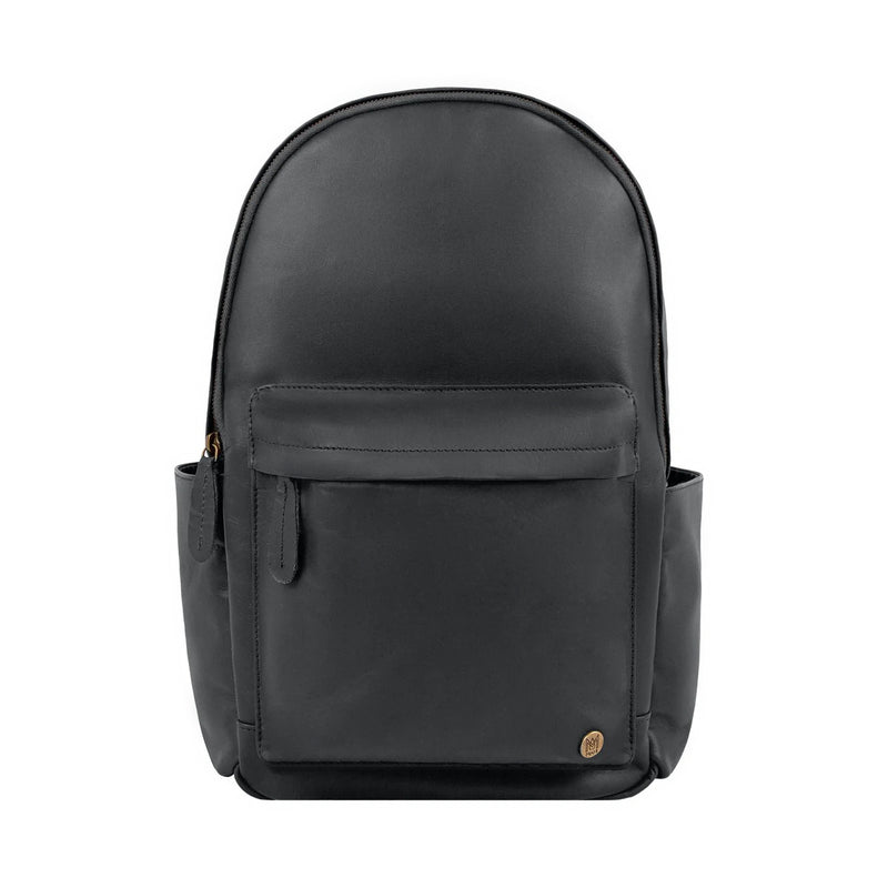 Personalized Black Leather Backpack with Side Pockets – MAHI Leather Personalized Black Leather Backpack with Side Pockets – MAHI Leather