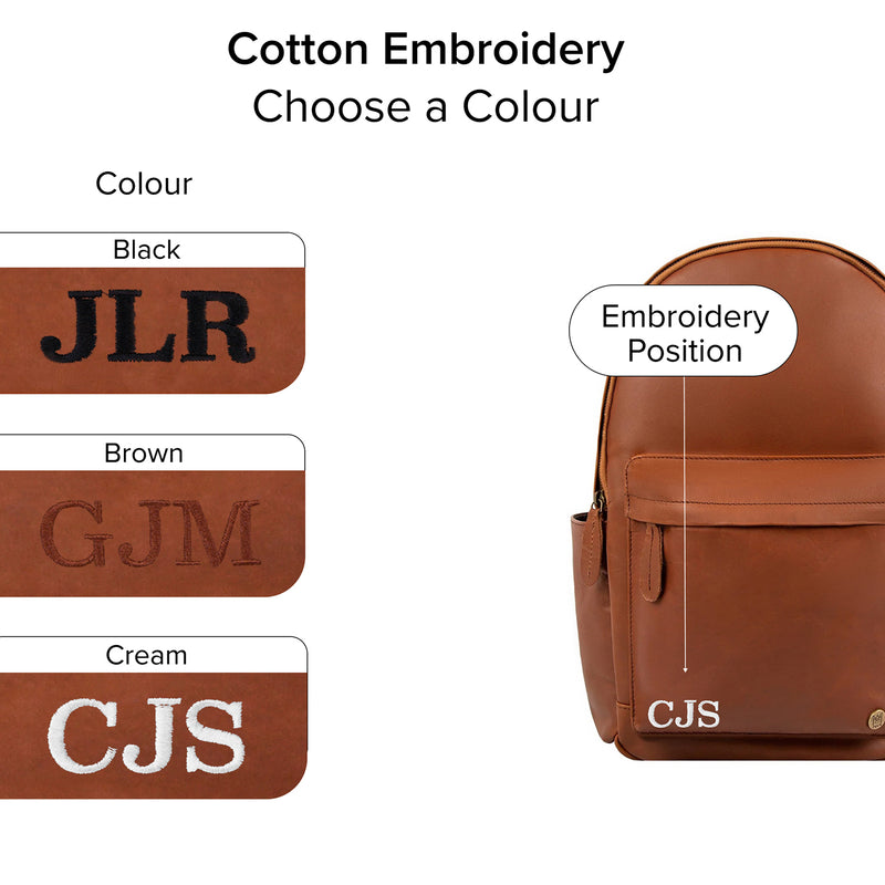 cream and black leather backpack The Classic Backpack 2.0