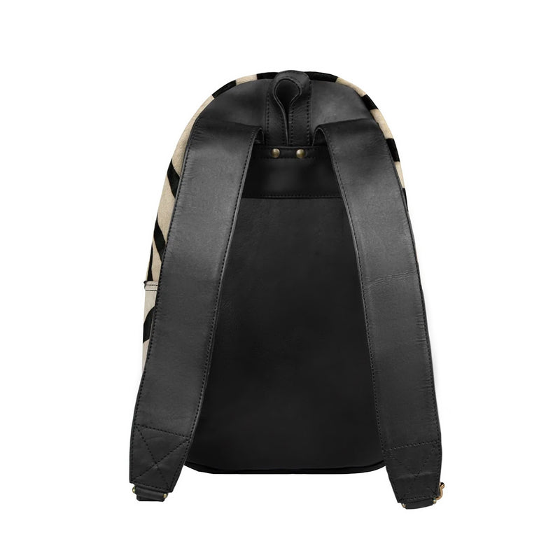 Zebra Print Bag -Cowhide Leather Backpack For Work, College, or School – MAHI Leather