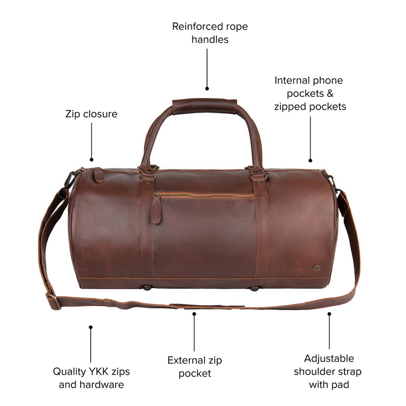 Leather Weekender Bag | Leather Overnight Bag | Overnight Bags For