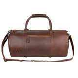 Laser Personalized Leather Duffle Bag