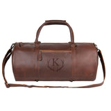 Laser Personalized Leather Duffle Bag