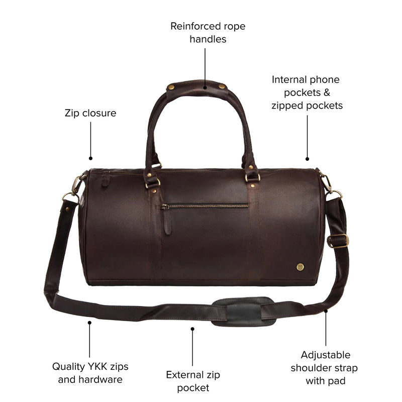 Leather Duffle Bag | Leather Weekender Bag | Leather Overnight Bag | Overnight Bags For Men