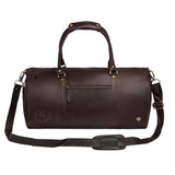 Laser Personalized Mahogany Leather Duffle Bag