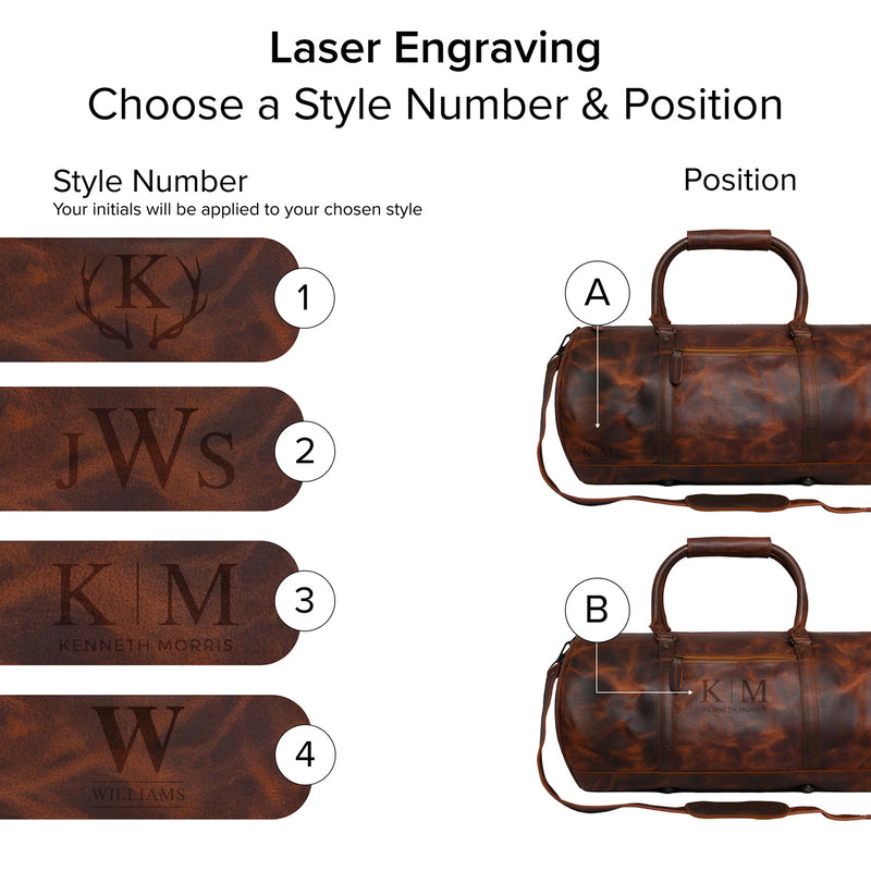 Leather Duffle Bag | Leather Weekender Bag | Leather Overnight Bag