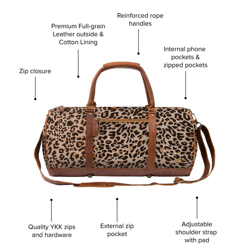 ドゥーズィエム　BAGS IN PROGRESS LEOPARD BAG Leather Leopard Print Duffle - Leopard Print Leather Bag – MAHI