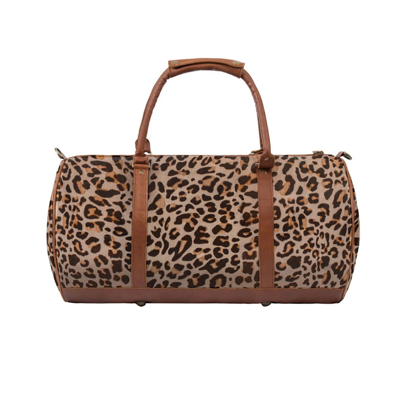 Leather Leopard Print Duffle - Leopard Print Leather Bag – MAHI