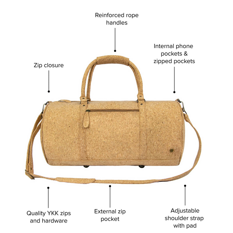 Personalized Vegan Cork Leather Unisex Duffle Bag – MAHI Leather