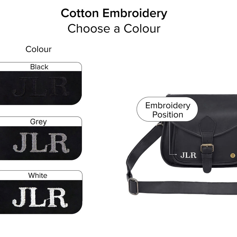 Black Premium Leather Saddle Bag- Womens Bag for Work and Going