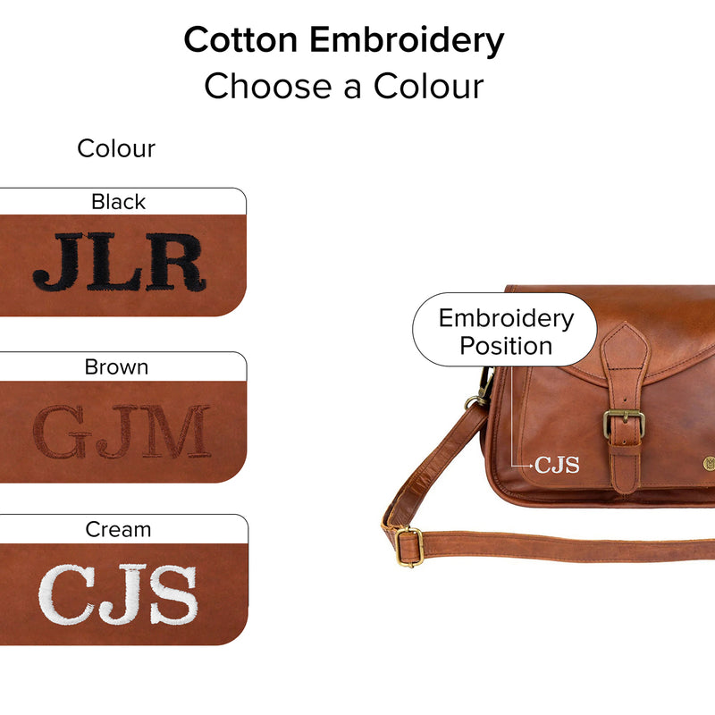 Personalised Full Grain Leather Saddle Bag in Vintage Brown – MAHI