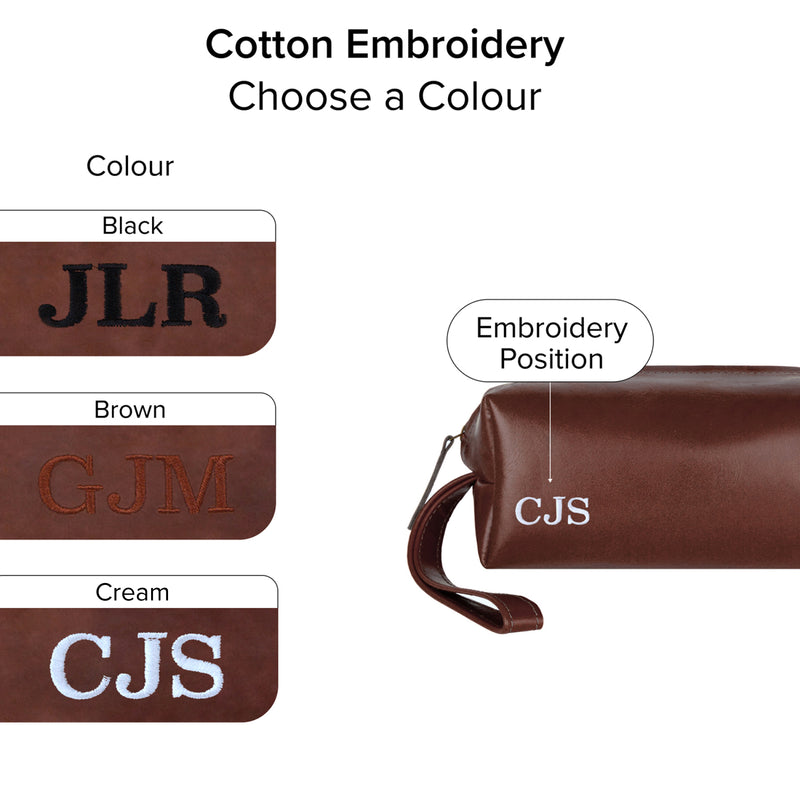Personalized Leather Travel Bag & Accessories Gift Set in Brown