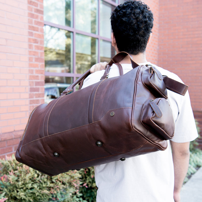 Company Logo Branded Leather Duffle | Corporate Gift